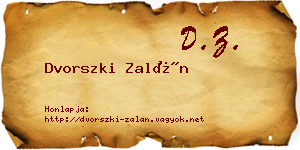 Dvorszki Zalán névjegykártya