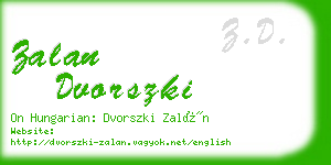 zalan dvorszki business card